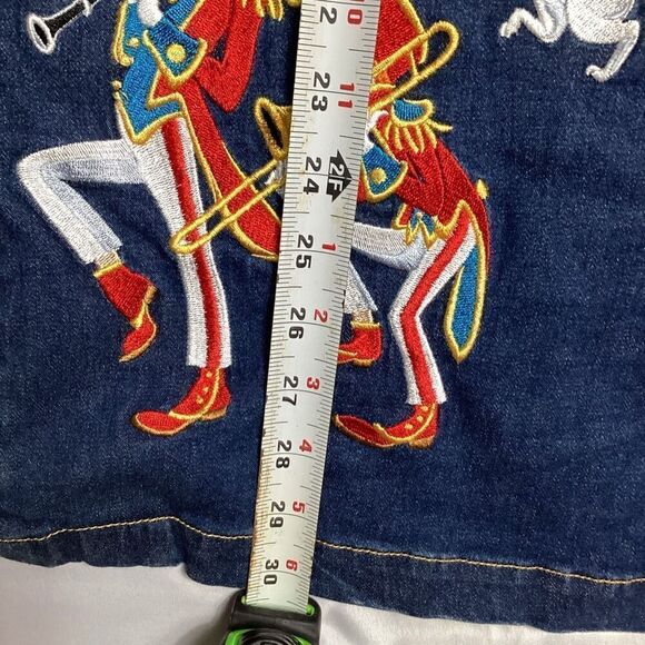 Vintage Bob Mackie Wearable Art Embroidered Jean Jacket Sz 1X Marching Band - Picture 10 of 10